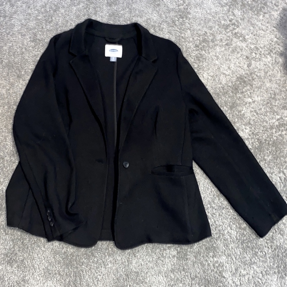 Old Navy Blazer - black, one button. Soft material.